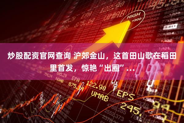 炒股配资官网查询 沪郊金山，这首田山歌在稻田里首发，惊艳“出圈”…
