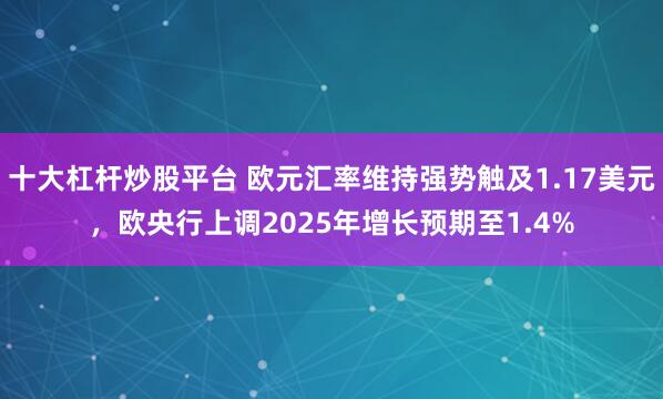 十大杠杆炒股平台 欧元汇率维持强势触及1.17美元，欧央行上调2025年增长预期至1.4%